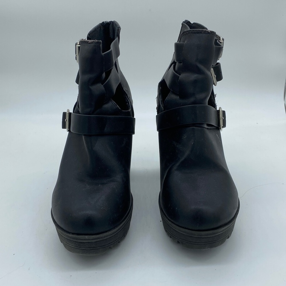 Charlotte Russe Platform Ankle Booties Buckle Black Womens Size 8 - Picture 2 of 16